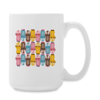 Niedliche Kawaiifigur Muster mit bunten Farben - Große Tasse 440 ml - Weiß - Rechts