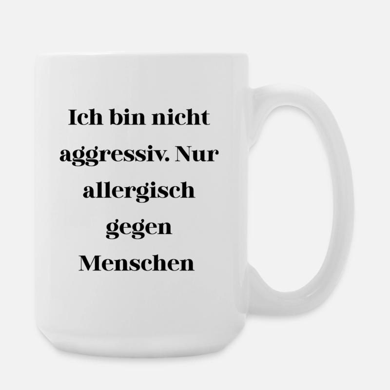 Sarcasm not aggressive - Large Mug 440 ml - white