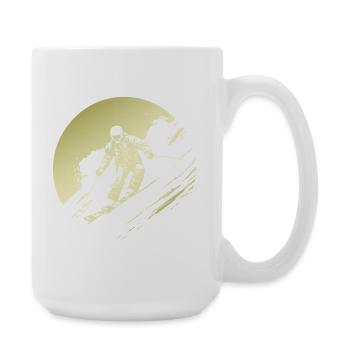 Ski Fahren Skiing Silhouette - Große Tasse 440 ml - Weiß - Rechts