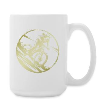 Mountain Bike Bicycle Silhouette - Large Mug 440 ml - white - Right