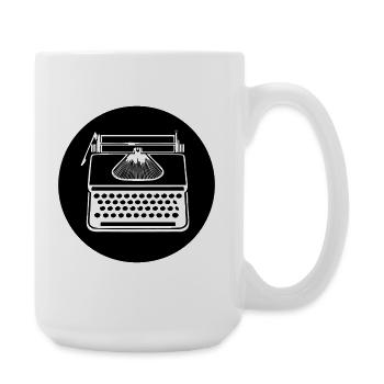 Icône de machine à écrire vintage - Grande tasse 440 ml - blanc - Droite