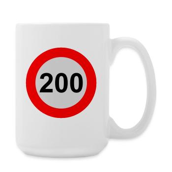 Speed limit 200 km/h - Large Mug 440 ml - white - Right