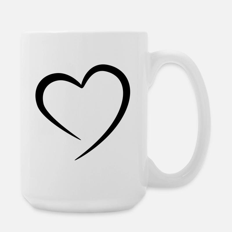 Herz - Große Tasse 440 ml - Weiß