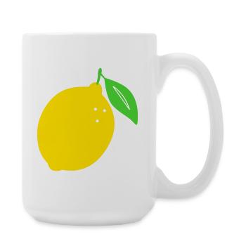Zitronen Flachdruck Design - Große Tasse 440 ml - Weiß - Rechts