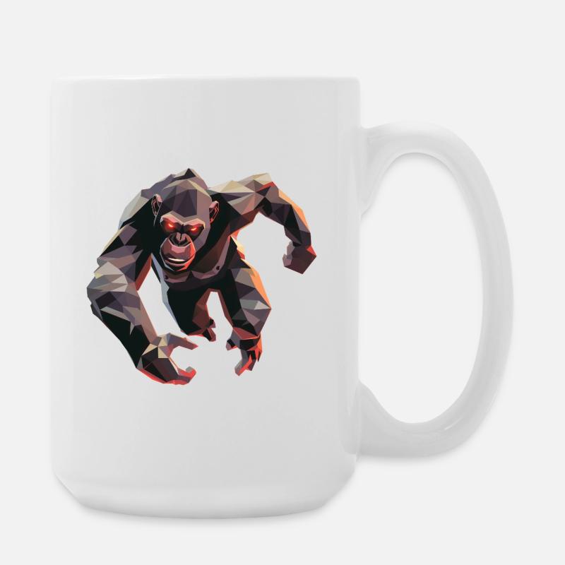 Gorille dans le style low poly - Grande tasse 440 ml - blanc