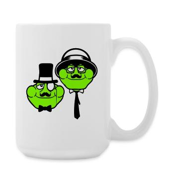 2 Frogs Sir Men's Empire Monocle Glasses Top Hat - Large Mug 440 ml - white - Right