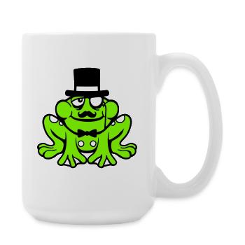 M. Grenouille Sir M. Rich Monocle Lunettes Chapeau haut de forme - Grande tasse 440 ml - blanc - Droite