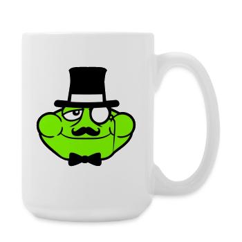 M. Grenouille Sir M. Rich Monocle Lunettes Chapeau haut de forme - Grande tasse 440 ml - blanc - Droite