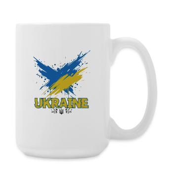 Ukraine Flagge Splash Art - Große Tasse 440 ml - Weiß - Rechts