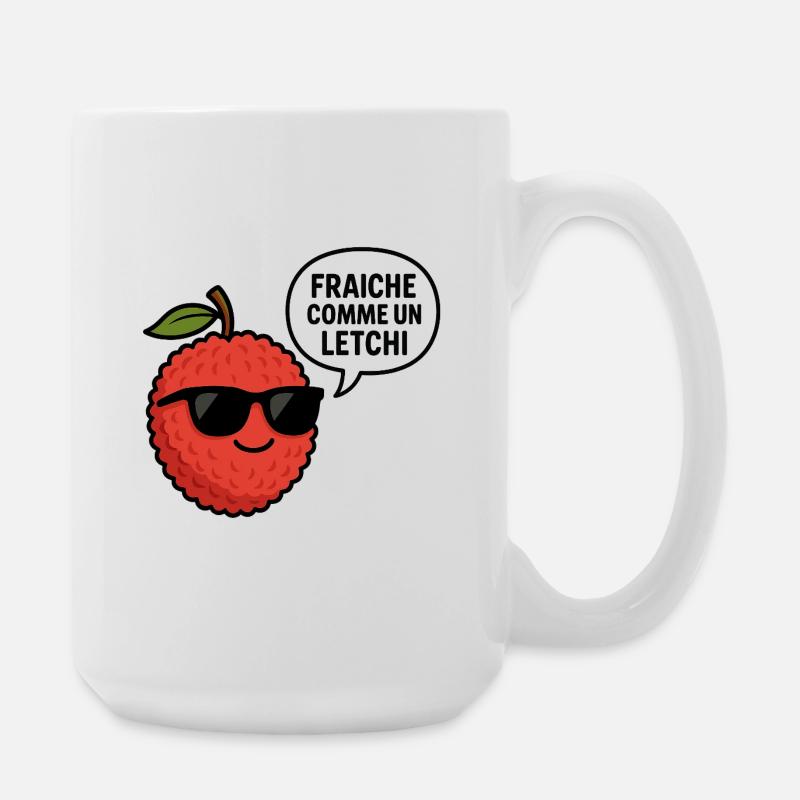 frisch wie eine Litschi - Große Tasse 440 ml - Weiß