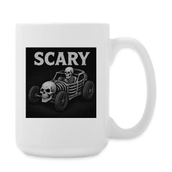 Creepy skeleton car - Large Mug 440 ml - white - Right