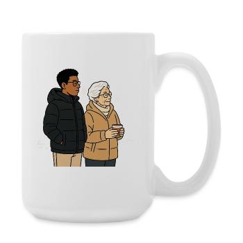 Oma Karin mit dem Enkel - Große Tasse 440 ml - Weiß - Rechts