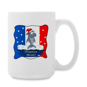 Frohe Weihnachten Sharks Frankreich - Große Tasse 440 ml - Weiß - Rechts