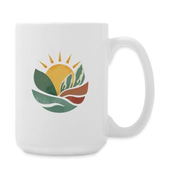 Minimalistische Landschaft mit Sonnenaufgang - Große Tasse 440 ml - Weiß - Rechts