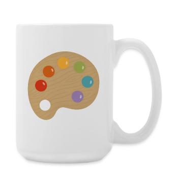Charme de palette de peinture - Grande tasse 440 ml - blanc - Droite