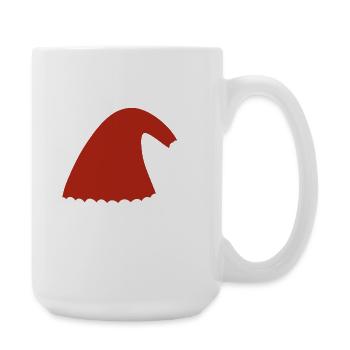 Rote Nikolausmütze mit Fellbesatz - Große Tasse 440 ml - Weiß - Rechts