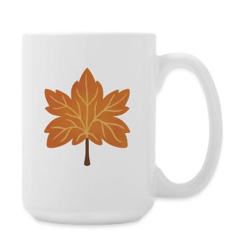 Autumn Maple Leaf Silhouette - Large Mug 440 ml - white - Right