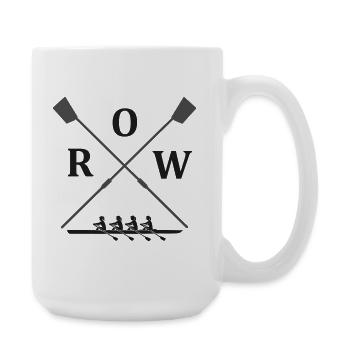 gekreuzte Ruderskulls - Ruderblätter mit Ruderboot - Große Tasse 440 ml - Weiß - Rechts