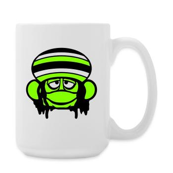 grenouille Reggae musique Rasta cheveux chapeau Jamaïque Fun - Grande tasse 440 ml - blanc - Droite