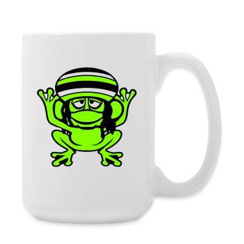 grenouille Reggae musique Rasta cheveux chapeau Jamaïque Fun - Grande tasse 440 ml - blanc - Droite
