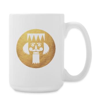 Kreis Nussknacker Gold Weihnachten Xmas Deko - Große Tasse 440 ml - Weiß - Rechts