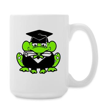 Frosch Schulabschluss Abitur bestanden College süß - Große Tasse 440 ml - Weiß - Rechts