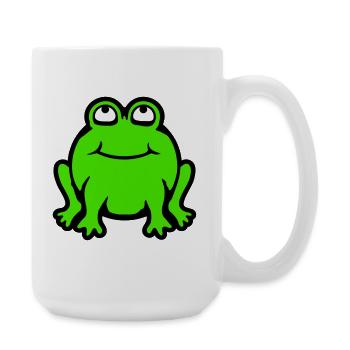 Frog toad smiles funny looks up - Large Mug 440 ml - white - Right