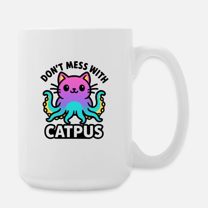 Catpus - Don't mess with Catpus - Large Mug 440 ml - white