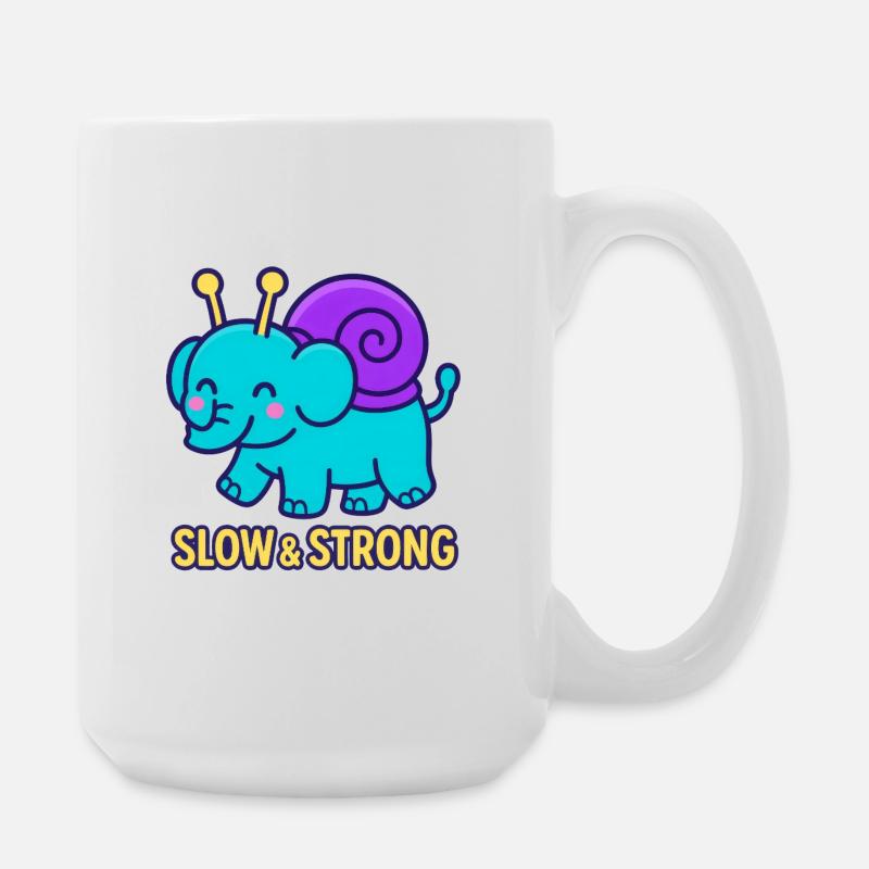 Snailphant - Slow & Strong - Large Mug 440 ml - white