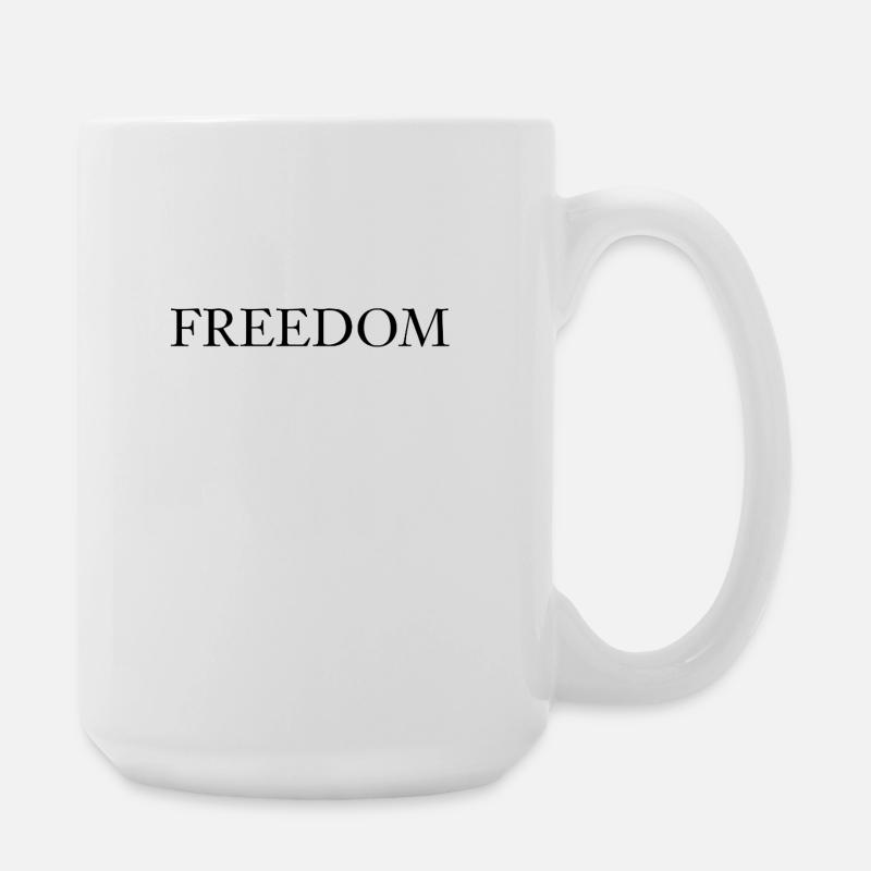 freedom shirt - Large Mug 440 ml - white
