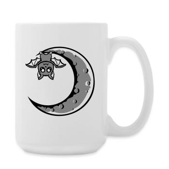 Mignon Chauve-souris croissant de lune suspendu Nuit d’Halloween - Grande tasse 440 ml - blanc - Droite