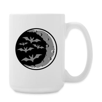 Viele Fledermäuse Silhouette cool Sichelmond Nacht - Große Tasse 440 ml - Weiß - Rechts