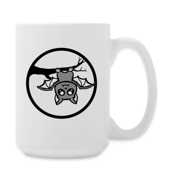 Chauve-souris suspendu lune branche Halloween mignon mignon - Grande tasse 440 ml - blanc - Droite