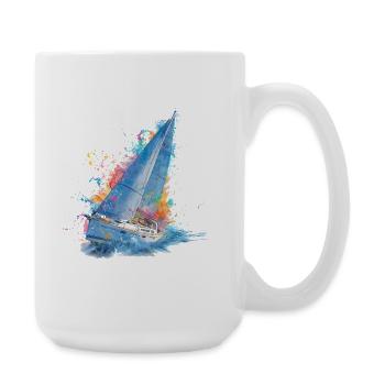 Segeltraum Farbexplosion - Große Tasse 440 ml - Weiß - Rechts