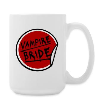 Vampire Bride Stickers Halloween Bachelor Bride Wedding - Large Mug 440 ml - white - Right