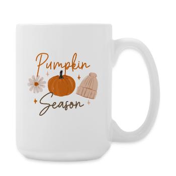 Pumpkin Season Cozy Autumn Print - Large Mug 440 ml - white - Right
