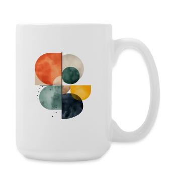 Abstract Circles Watercolor Design Colorful Geometry - Large Mug 440 ml - white - Right