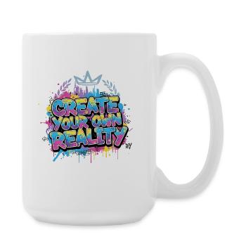Graffiti Dream Big - Street Art T-Shirt - Große Tasse 440 ml - Weiß - Rechts