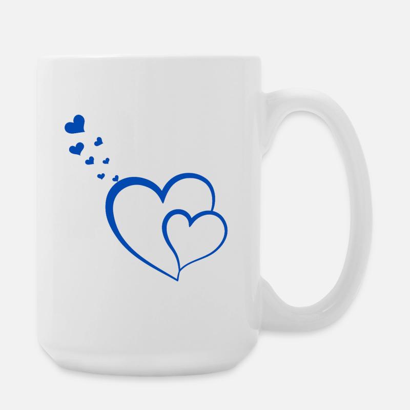 De grands cœurs. - Grande tasse 440 ml - blanc
