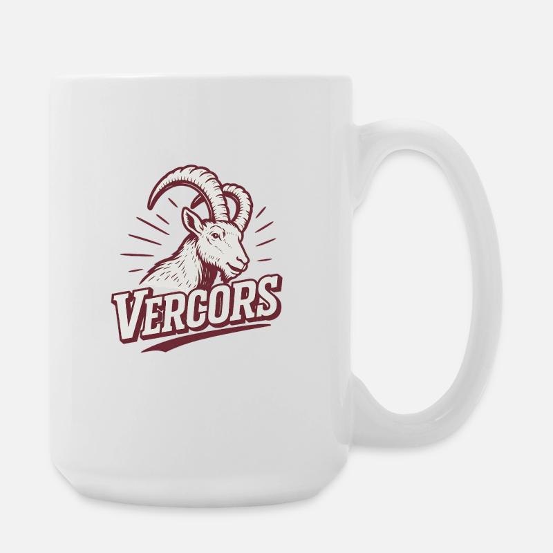 Vercors Ibex Retro Emblem - Large Mug 440 ml - white