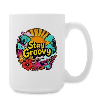 Retro Psychedelic – Stay Groovy - Large Mug 440 ml - white - Right