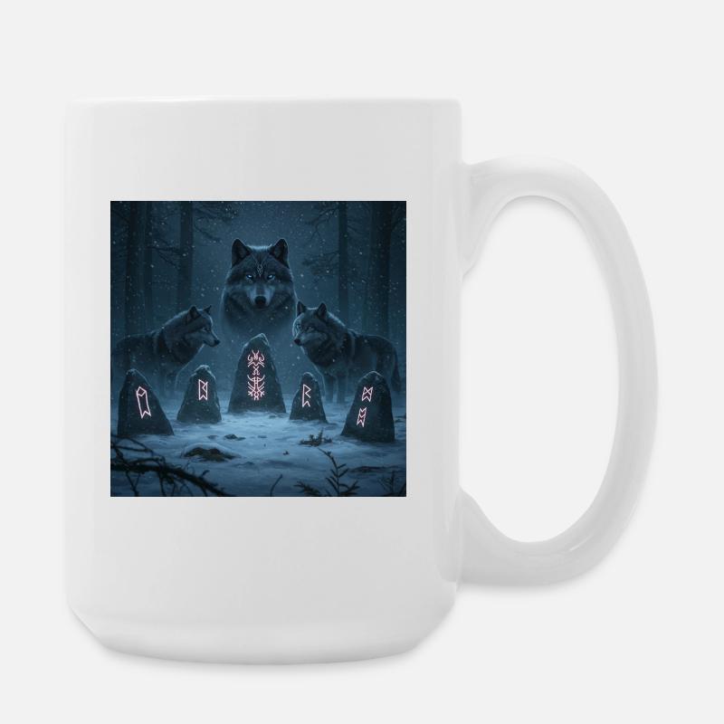 Runenwald der Wölfe - Große Tasse 440 ml - Weiß