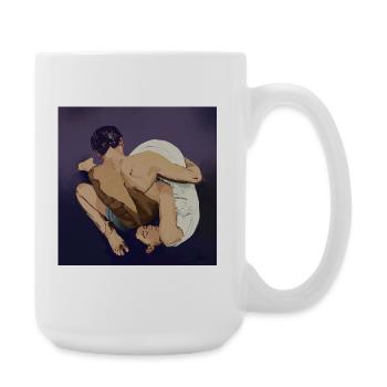 Zeitgemäße Umarmung - Große Tasse 440 ml - Weiß - Rechts