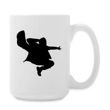 B-Boy Silhouette – Breakdance Jump Kick - Große Tasse 440 ml - Weiß - Rechts