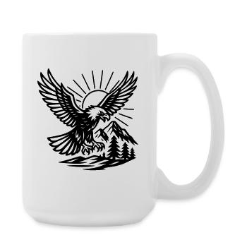 Eagle in nature - Large Mug 440 ml - white - Right