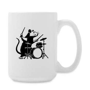Drum rat in the spotlight - Large Mug 440 ml - white - Right