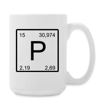 Phosphore P symbole Symbole d’époque Impression d’art - Grande tasse 440 ml - blanc - Droite