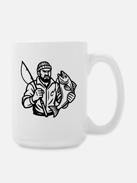 Angler - Große Tasse 440 ml - Weiß
