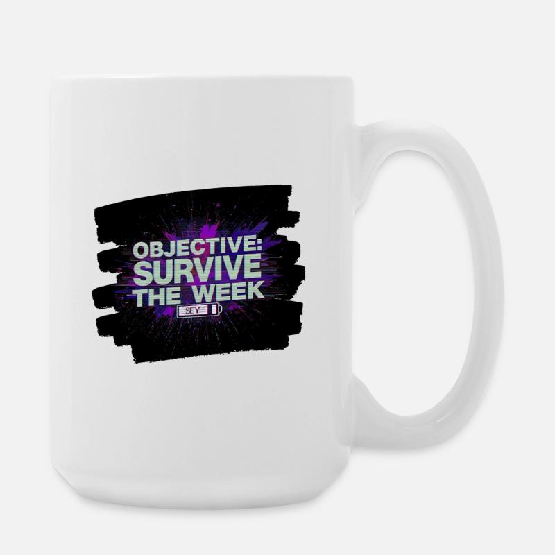 Objectif Survivre Semaine - Grande tasse 440 ml - blanc
