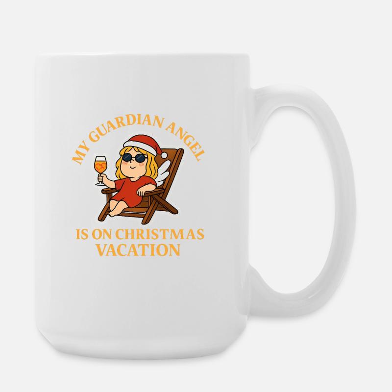 Schutzengel im Weihnachtsurlaub - Große Tasse 440 ml - Weiß